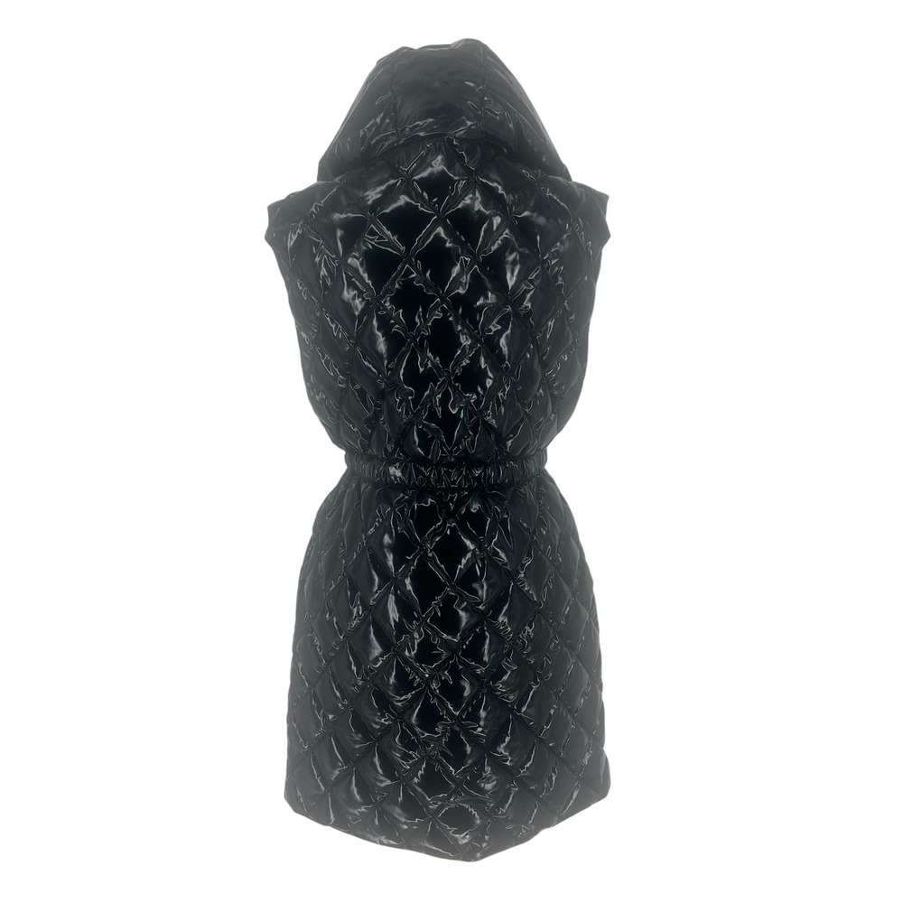 Alice + Olivia Daniel Maxi Black Quilted Hooded‎ Puffer Vest S - Picture 13 of 14
